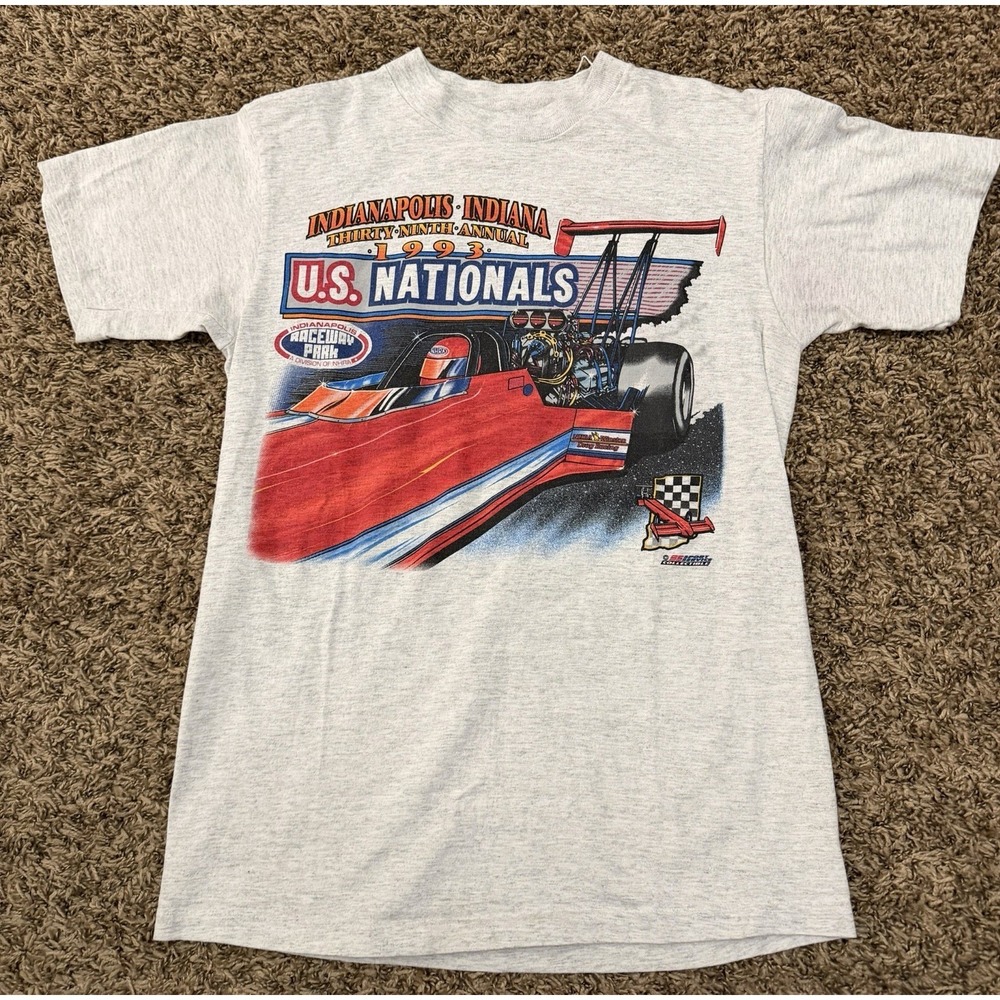 Vintage 90s NHRA Racing T-Shirt Winston Drag Graphic Tee Funny Nitro Mens Medium